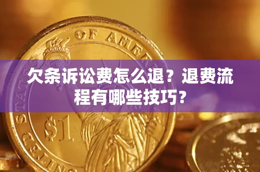 武汉欠条诉讼费怎么退？退费流程有哪些技巧？
