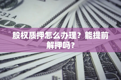 武汉股权质押怎么办理？能提前解押吗？