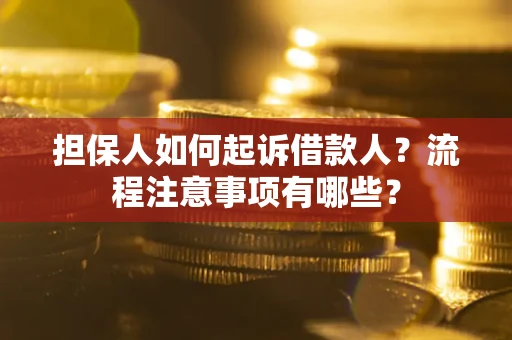 武汉担保人如何起诉借款人？流程注意事项有哪些？